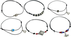 HIGH TRENDZ Combo pack of 6 Single Leg Thread Nazariya Cotton Dori Anklet