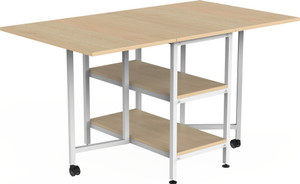 InnoFur Forio Folding Dining Table with Storage Engineered Wood 4 Seater Dining Set