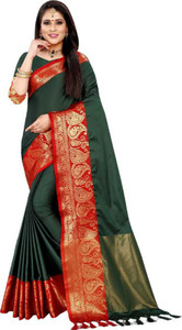 VAISHALI FASHION Woven, Paisley Banarasi Jacquard, Cotton Silk Saree