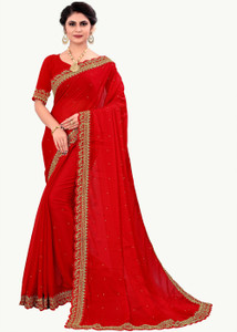 Fashion Day एम्ब्रॉइडरेड बॉलीवुड जोर्जेट साड़ी