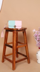 Fargo Pink Sling Bag Leatherette Side Sling Bags For Women & Ladies (Pink_Green_EVS-131)