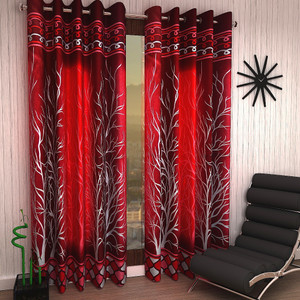 Home Sizzler 214 cm (7 ft) Polyester Semi Transparent Door Curtain (Pack Of 2)