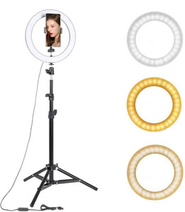 Wrapo 12" Professional big LED Ring Light With 7 Feet Tripod Stand | 3 color modes Dimmable Lighting | For YouTube | Photo-shoot | Video shoot | Live Stream | Makeup & Vlogging | Compatible with iPhone Android Phones Tripod Ring Flash