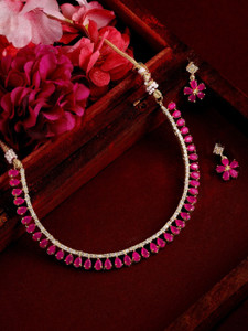 RUBANS Alloy Gold, Pink Jewellery Set