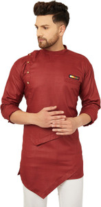 BEN MARTIN Men Solid Asymmetric Kurta