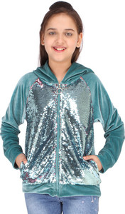 क्यूटकम्बर लड़कियों के लिए फुल स्लीव एम्बेलिश्ड स्वेट-शर्ट