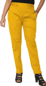 PINOVO Regular Fit Women Gold Trousers