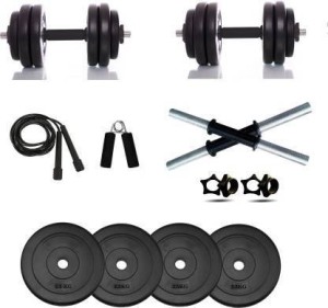 NV Sports 10 kg 2.5 kg 4 pvc plate + 2 dumbble rod with accesories Adjustable Dumbbell
