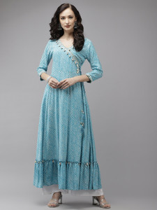 Yufta Women Embroidered A-line Kurta