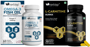 herblap Combo L-Carnitine L-Tartrate 30 capsule + Omega-3 Fish oil 60  softgel Price in India