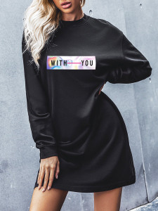 Urbanic Women Sweater Black Mini/Short Dress
