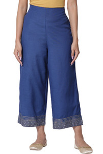 RANGRITI Flared Women Dark Blue Trousers