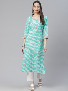 DIVENA Women Leheriya Straight Kurta