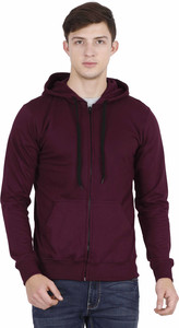 Fleximaa Solid Round Neck Casual Men Maroon Sweater