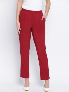 OXOLLOXO Regular Fit Women Red Trousers
