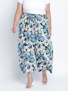 OXOLLOXO Shinneer Floralistic Multicolor Plus Size Elasticated Pant (Xx-Large) Regular Fit Women Multicolor Trousers