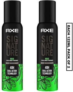 AXE Signature Rogue Floral Woody Fragrance No Gas Deodorant Body Spray Each 122ml Pack of -2 Body Spray  -  For Men