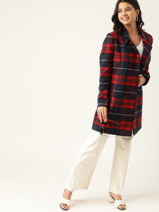 Dressberry Polyester Checkered Coat