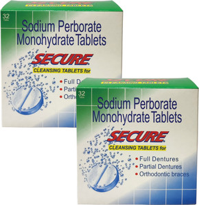 SECURE Denture Cleansing Tablets for Full Dentures, Partial Dentures ...