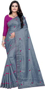 MM VENTURE Embroidered Bollywood Silk Blend Saree