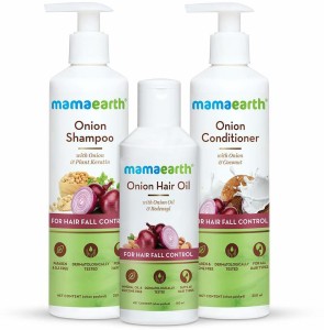 Mamaearth "Anti Fall Spa Range with Onion Hair Oil + Shampoo + Conditioner for Control"