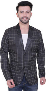 Click One Checkered Single Breasted Casual Men Blazer