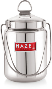 HAZEL Stainless Steel Plain Barani, Milk, Ghee, Oil Multipurpose Container, 2 Ltr, Silver  - 2 L