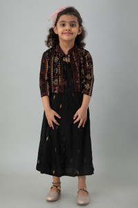 JAANYA Girls Embellished A-line Kurta