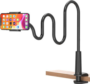 ROVNE Mobile Stand with Strong Long Arm and 360° Rotation for Table, Phone Holders and Tablet Holder (Black) Mobile Holder