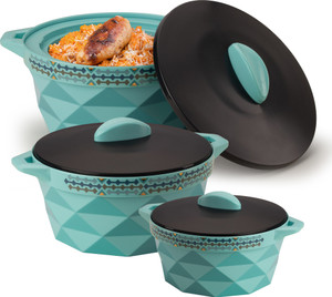 सेल्वेल Inner Stainless Steel Casserole Gift Set of 3 3 का पैक सर्व कैसरोल सेट