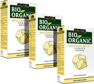 Indus Valley Bio Organic Bentonite Clay Multani Mitti Powder - Triple Pack