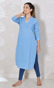 JAIPUR HAND BLOCK Women Solid Straight Kurta