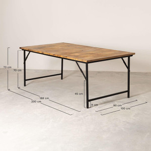 PRITI Rectangular Mango Wood Dining Table (160X90 cm) Solid Wood 4 Seater Dining Table