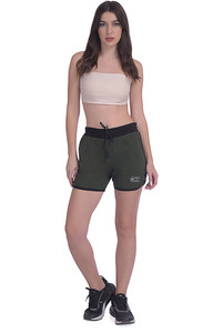 Apraa & Parma Color Block Women Dark Green Sports Shorts