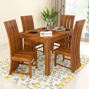 Kendalwood Furniture Premium Dining Room Furniture Wooden Dining Table with 4 Chairs Solid Wood 4 Seater Dining Set
