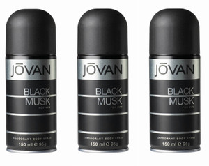 Jovan Black Musk Deodorant Body Spray For Men 150ML Each (Pack of 3)  Deodorant Spray For Men Price in India, Buy Jovan Black Musk Deodorant  Body