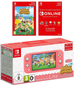 NINTENDO Switch Lite Coral with Animal Crossing: New Horizons 32