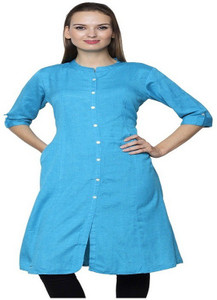 Pistaa Women Solid Frontslit Kurta