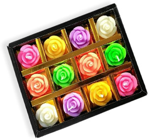 Kbrew 12-Floating Tealight Flower shape modern candle for diwali decoration, Birthday, Party, Festive decor, Home Decor Candle