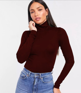 SENIN Casual Solid Women Maroon Top