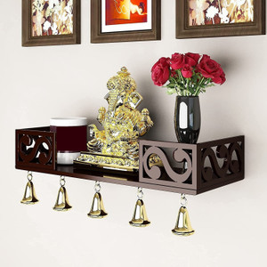 AMS WOODEN HUB MDF (Medium Density Fiber) Wall Shelf