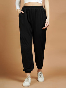 SnapUp Relaxed Women Black Trousers