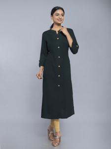 WaySoft Women Solid Straight Kurta
