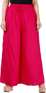 Anha Creations Flared Women Pink Trousers