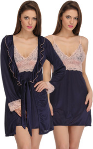 Clovia Women Nighty with Robe