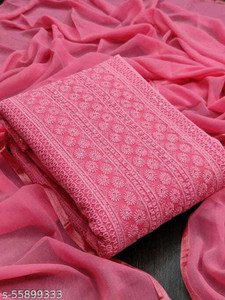 VredeVogel Chiffon Embroidered Salwar Suit Material