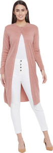 CLAPTON Solid Round Neck Casual Women Pink Sweater
