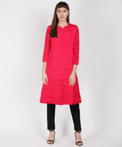 RANGRITI 3/4th Sleeve Self Design Women Jacket