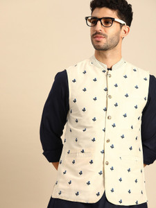 ANOUK Sleeveless Woven Design Men Jacket