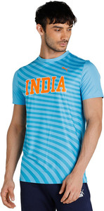PUMA Printed Men Round Neck Blue T-Shirt